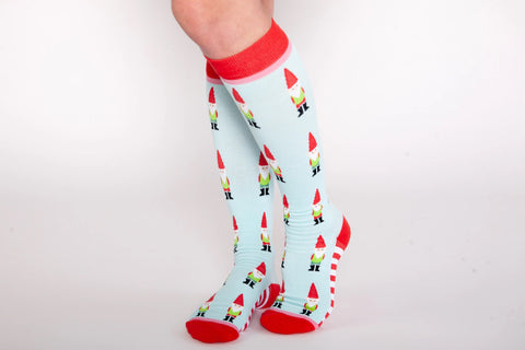 Garden Gnomes compression socks - cotton rich