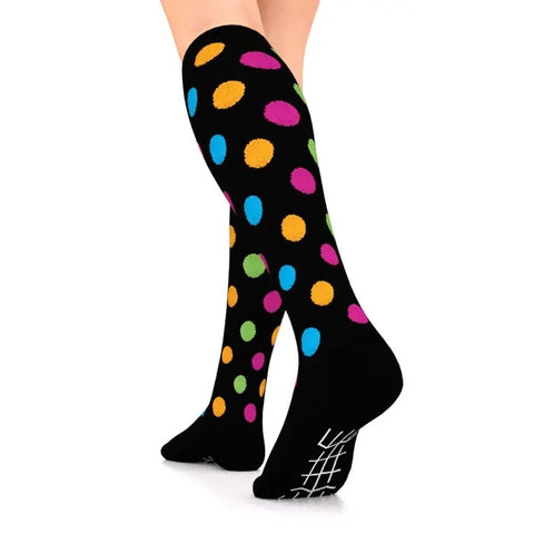 Black with Multi-dots compression socks