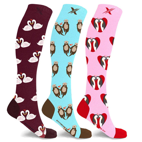 Love themed compression socks