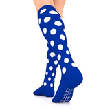 Blue with White dots compression socks