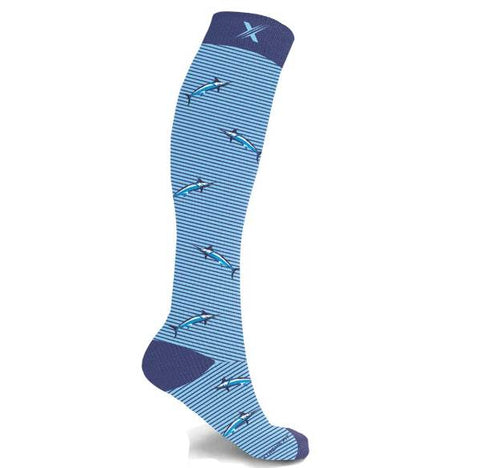 Leaping Marlin compression socks
