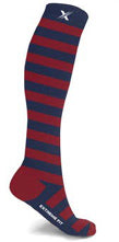 Navy with Wide Red Stripes compression socks