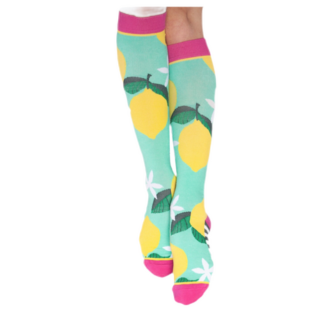 Pink Lemonade compression socks - cotton rich