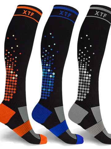 XTF Run+ high compression knee high compression socks, assorted colours