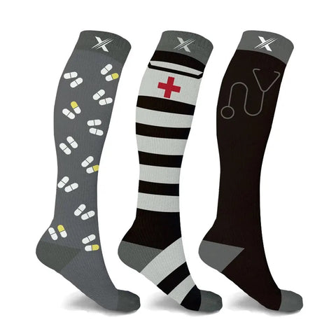 Healthcare themed compression socks